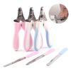 2Pcs/set Pet Grooming Tools Stainless Steel Nail Clippers Dogs Cats Nail Scissor Nail Cutter Puppy Kitten Grooming Nail Grinder - blue