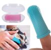 3pcs Dog Super Soft Pet Finger Toothbrush Teeth Cleaning Bad Breath Care Nontoxic Silicone Tooth Brush Tool Dog Cat Cleaning Supplies - Pink - 3pcs