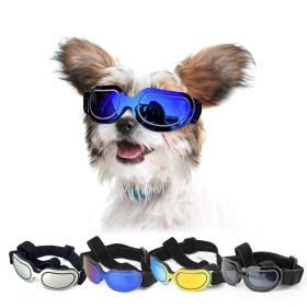 Dog Goggles Small Dog Sunglasses UV Protection Big Cat Glasses Fog/Windproof Outdoor Doggy Eyewear with Adjustable Band for Small Dogs - Yellow