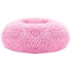 Pet Dog Bed Soft Warm Fleece Puppy Cat Bed Dog Cozy Nest Sofa Bed Cushion L Size - Pink - L