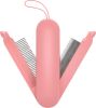 Pet Life 'JOYNE' Multi-Functional 2-in-1 Swivel Travel Grooming Comb and Deshedder - Pink