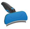 Pet Life 'Fur-Guard' Easy Self-Cleaning Grooming Deshedder Pet Comb - Blue