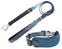 Pet Life 'Geo-prene' 2-in-1 Shock Absorbing Neoprene Padded Reflective Dog Leash and Collar - Blue - Medium