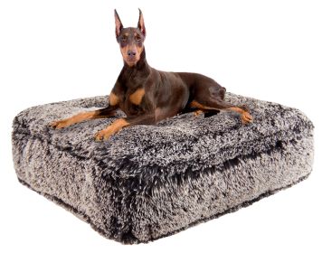 Frosted Willow Luxury Extra Plush Faux Fur Rectangle Bed- Pet Dog Bed - Large - xl-56"x41"