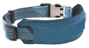 Pet Life 'Geo-prene' 2-in-1 Shock Absorbing Neoprene Padded Reflective Dog Leash and Collar - Blue - Small