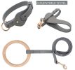 Pet Life 'Ever-Craft' Boutique Series Adjustable Designer Leather Dog Collar - Grey - Medium