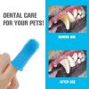 3pcs Dog Super Soft Pet Finger Toothbrush Teeth Cleaning Bad Breath Care Nontoxic Silicone Tooth Brush Tool Dog Cat Cleaning Supplies - Blue - 3pcs