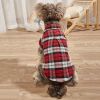 Pet Plaid Shirt For Small & Medium Dogs; Classic Dog Shirt Dog Polo T-Shirt; Pet Apparel - Red - M