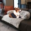 Pet Sofa; Warm Plush Pet Cushion For Indoor Dogs & Cats; Dog Blanket; Washable Pet Bed - Dark Grey - XS