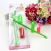 Two Headed Dog Toothbrush Set Canine Dental Hygiene Brush with 2 Finger Brushes Soft Bristles - green