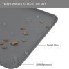 Silicone Dog Cat Bowl Mat Non-Stick Pet Fountain Tray Waterproof Food Pad Puppy Dogs Feeding Drinking Mat Easy Washing Placemat - Black