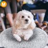 Pet Dog Bed Soft Warm Fleece Puppy Cat Bed Dog Cozy Nest Sofa Bed Cushion M Size - Gray - M