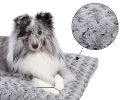 Dog Plush Bed Comfortable Crate Bed Washable Bed Kennel Pad Fit for Pet Cage - Gray - M