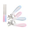 2Pcs/set Pet Grooming Tools Stainless Steel Nail Clippers Dogs Cats Nail Scissor Nail Cutter Puppy Kitten Grooming Nail Grinder - blue