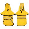 Reflective Dog Raincoat Hooded Slicker Poncho for Small to X-Large Dogs and Puppies; Waterproof Dog Clothing - Yellow - Medium