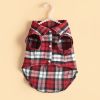 Pet Plaid Shirt For Small & Medium Dogs; Classic Dog Shirt Dog Polo T-Shirt; Pet Apparel - Red - M