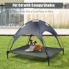 Portable Elevated Outdoor Pet Bed with Removable Canopy Shade - 42in