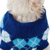 Argyle Style Ribbed Fashion Pet Sweater - Small