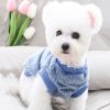 Pet Sweater; Warm Winter Plush Dog Sweater Knitwear Cat Vest; For Small & Medium Dogs - Navy Blue - S