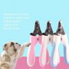 2Pcs/set Pet Grooming Tools Stainless Steel Nail Clippers Dogs Cats Nail Scissor Nail Cutter Puppy Kitten Grooming Nail Grinder - blue