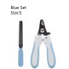 2Pcs/set Pet Grooming Tools Stainless Steel Nail Clippers Dogs Cats Nail Scissor Nail Cutter Puppy Kitten Grooming Nail Grinder - blue