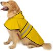 Reflective Dog Raincoat Hooded Slicker Poncho for Small to X-Large Dogs and Puppies; Waterproof Dog Clothing - Yellow - Large