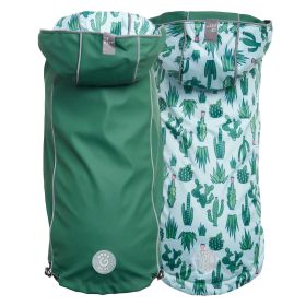 GF Pet Reversible Elasto-Fit Raincoat (Color: Green/Green, size: 2XS)