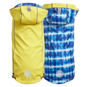 GF Pet Reversible Elasto-Fit Raincoat (Color: Yellow/Blue, size: 2XS)